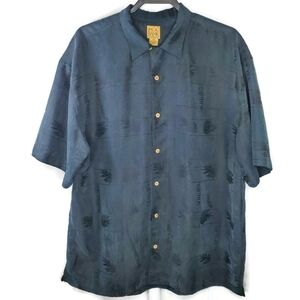 JOS A Bank Black Hawaiian Style Camp Button-up Shirt Size XXL.